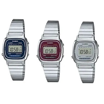 Casio LA670 Series Small Silver Women's Stainless Steel Casual Digital Watch • $43.95