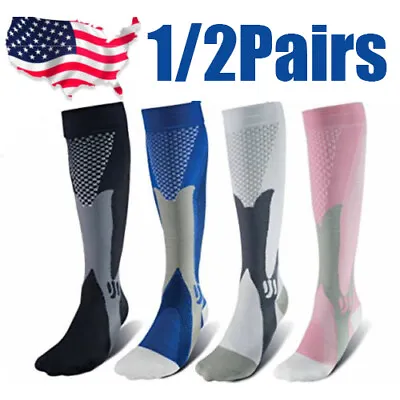 4x Compression Socks 20-30mmHg Support Miracle Calf Leg Sport Men Women (S~XXL) • $6.90