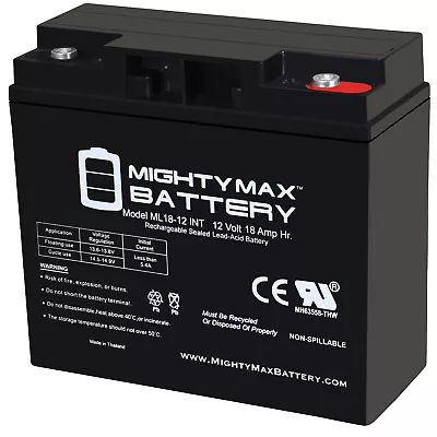 Mighty Max 12V 18AH SLA Internal Thread Battery For EW72 Mobility Scooter • $39.99