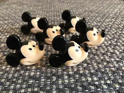 Lot 6 Vintage Disney Mickey Mouse Plastic Rings-Cupcake-Cake Toppers Party Favor • $6.99