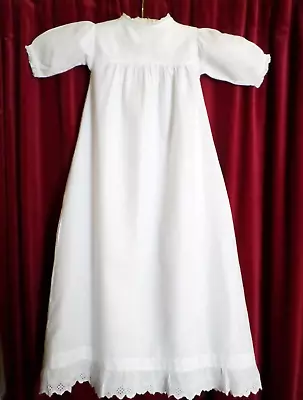 £22 • Buy VINTAGE White CHERUB CHRISTENING GOWN Cotton BABY Lace NIGHTGOWN Embroidered