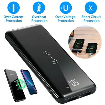$27.95 • Buy 20000mAh Wireless Power Bank Fast Charging 2USB Portable Battery Charger AU
