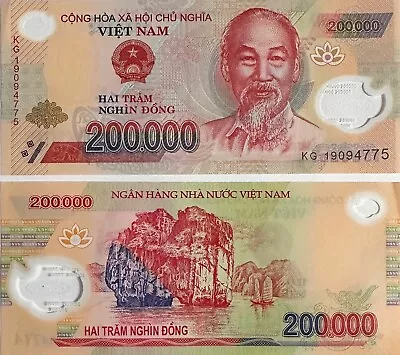 200000 Vietnam Dong VND Uncirculated UNC Banknote Currency Money Polymer 1piece • $24.99