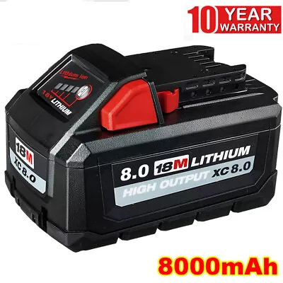 For Milwaukee M18 18V Lithium High Capacity XC 8.0Ah Battery Cordless 48-11-1890 • $24.29