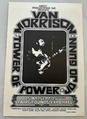 Van Morrison Concert Poster Tower Of Power San Jose 1972 Randy Tuten • $364