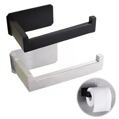 $18.29 • Buy 1x Stainless Square Toilet Paper Roll Holder Rack Hook Bathroom Washroom