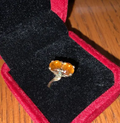 Vintage Estate 14K Mandarin Garnet Ring Size 8.5 • $115