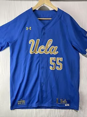 Under Armour UCLA Bruins Baseball Game Jersey Mens Large Team Issued #55 Blue • $150