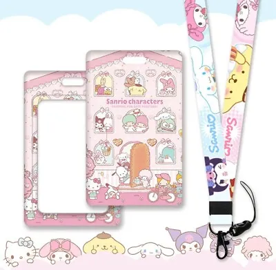Sanrio Lanyard Keychain Hard Case ID Badge Holder - Hello Kitty Cookie House • $10.49