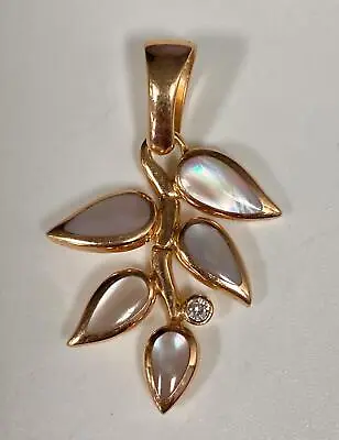 Na Hoku 14KT Solid Rose Gold With Mother Of Pearl & Diamond Pendant • $625