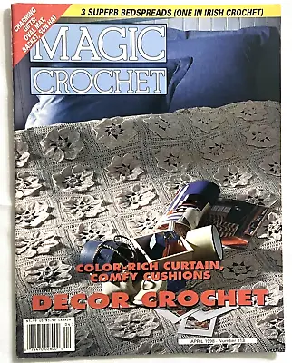 Magic Crochet Pattern Magazine 113 April 1998 Doilies Bedspreads Afghan Curtains • $14.91