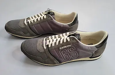 G-star Raw Track Futura Logo Dark Gray Suede Canvas Sneakers Us Size 13 • $45