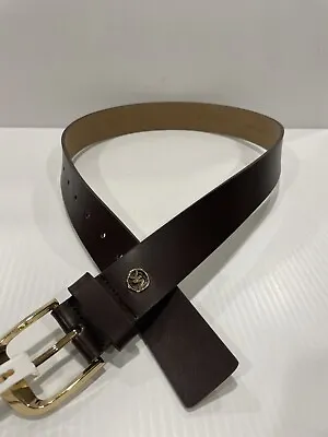 Michael Kors Women's  Leather Belt  MK Logo Stud Dark Brown Size Large - • $39