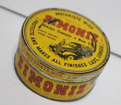 1930's 1940's Chevrolet Ford Dodge Simoniz Automotive Tin Wax Can SCTA Vintage • $43