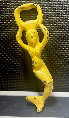 Mermaid Beer Bottle Opener Cast Iron Hand Held Rustic Nautical Decor Vintage  • $8.75