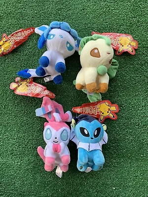 Pokemon Center Eevee Evoltions Pokedoll Mini Sylveon Vaporeon Glaceon Leafeon • $169