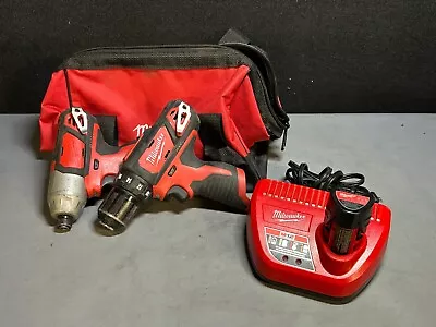 Milwaukee 2494-22 M12 12V Cordless Drill Driver/Impact Driver 2-Tool Combo Kit! • $69.95