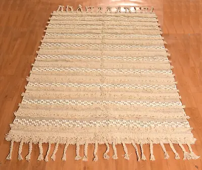 Hand Woven Modern Cotton Kilim Rug Rectangle Home Decor Bedroom 4x6 Feet Dhurrie • £115.46