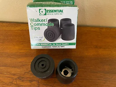 $5.29 • Buy Set Of 2 Essential Medical Supply Replacement Walker/Commode Tips- Black-1 1/8 