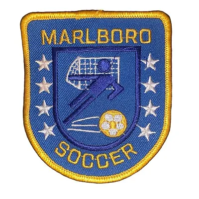 VTG Collectible Marlboro Soccer Ball And Goal Blue Gold Stars Iron On Patch • $14.99