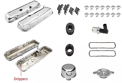 65-72 Chevrolet Chrome Valve Covers BBC 396 427 454 Drippers KIT 41 Piece Kit • $149.95