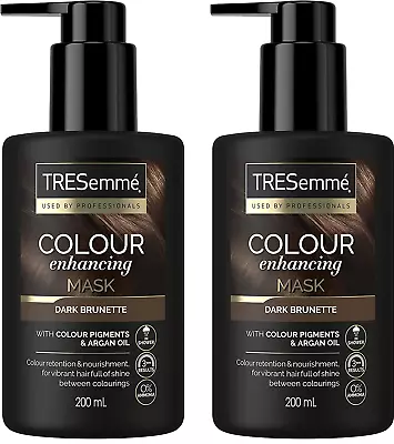 2x TRESemme DARK BROWN BRUNETTE Colour Enhancing Hair Mask Colour Pigment 200ml • £9.49