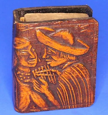 Vintage Ecuador Embossed Leather Match Box Holder & Match Box  **[16915] • £7.91