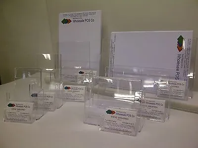 LEAFLET & BUSINESS CARD HOLDERS A4 A5 A6 & 1/3rd A4 COUNTER STANDING DISPENSER • £12.21