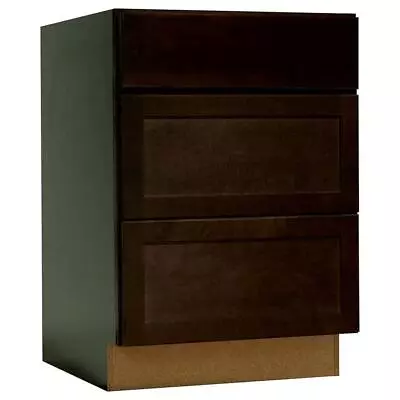Hampton Bay Kitchen Cabinet (34.5 X 24  X 24  ) Drawer Base Framed Stained Brown • $483.69
