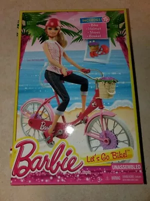 Barbie Unassembled Bike With Helmet Basket And Shoes Mattel Original New   • $21.99