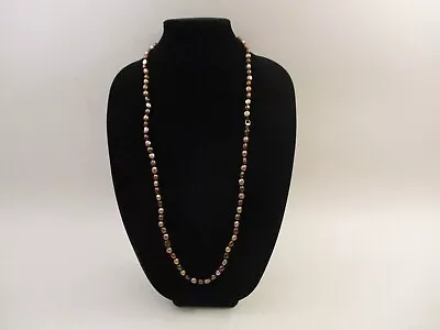 Vintage 36  Long Irregular Pearl Knotted Strand Necklace Sterling Silver Clasp • $39.99