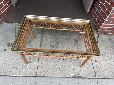 Brass Tray Table Faux Bamboo Coffee Table Mid Century Modern • $750