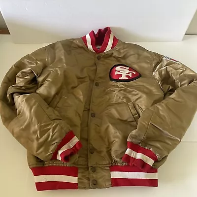 Vintage 90’s Starter Pro Line San Francisco 49ers NFL Satin Jacket Stains Medium • $195