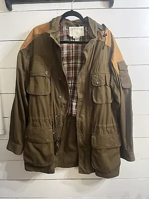 Vintage Orvis Shooting Hunting Safari Field Leather Jacket Coat Sz L • $74.99