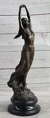 Superb Art Deco Bronze Awakening Signed Milo Statue Figure Sculpture Decor • $209.50