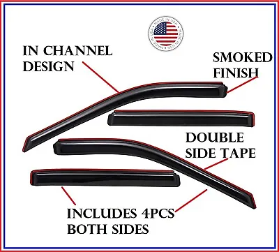 In Channel Rain Guards Smoked Window Visors 4PCS FOR Mazda 6 2013-2014 • $83.95