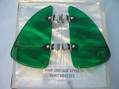 New Pair Of Green Colored Vintage Style Air Vent Deflectors ! • $11.99