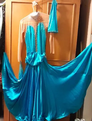 $300 • Buy SALE...Ballroom Dance Gown Smooth/Standard.  Crystals. Custom Made. SIZE: SM-M