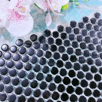 Ceramic Glossy/Matte Mosaic Black Attractive Floor Wall Tile 10/20PCS  12 *12 • $0.99