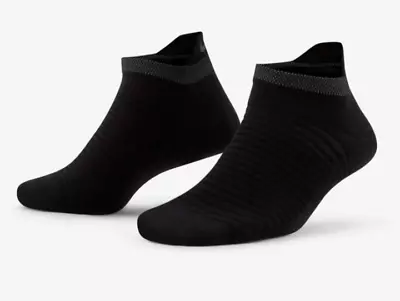 Nike Spark Lightweight No Show Reflective Black Men's Running Socks DA3589-010 • $18.99