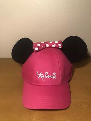 Disney Minnie Mouse Snapback Baseball Hat Cap Ears & Bow Pink Black Adult • $3