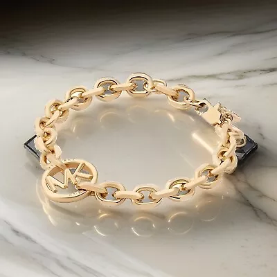 Michael Kors Gold Plated MK LOGO Oval Link Bracelet • $69
