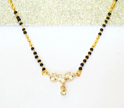 $14.29 • Buy Necklace Black Bead Chain Indian Ethnic Mangalsutra Christmas Gift Women Jewelry