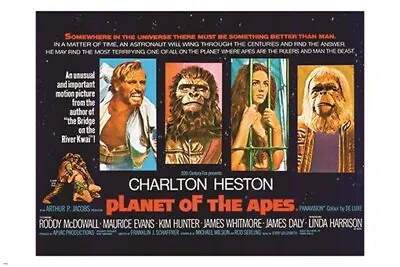 Vintage PLANET OF THE APES Movie Poster CHARLTON HESTON Famous Actor 20x30  • $9.99