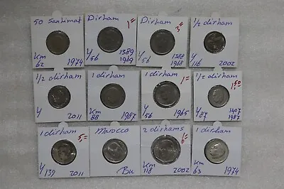 Morocco - 1/2 Dirham + 1 + 2 Dirham - 12 Coins Lot B49 #n619 • $33.13