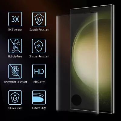 For Samsung S24 S23 S22 S21 S20 S10 Plus Ultra Tempered Glass Screen Protector • $7.99