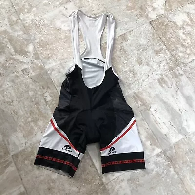 Voler Bib Shorts Mens Large Black White Fitted Road Bike Cycling Padded Stretch • $32