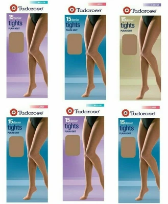£2.50 • Buy Tudorose 15 Deiner Tights Plain Knit