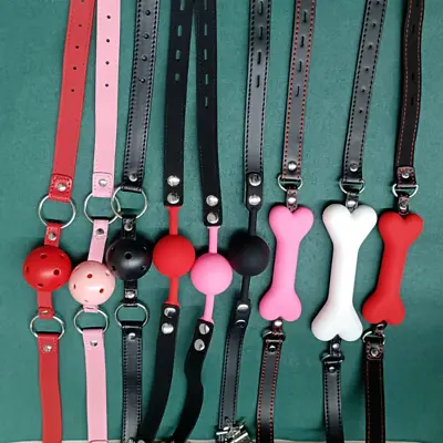 Soft Harness Mouth Silicone Open Mouth Gag Bondage Slave Restraints Pu Leather • $12.25