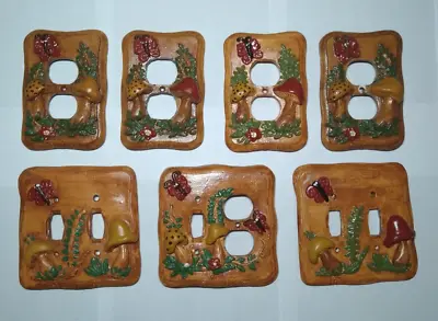 Rare Merry Mushroom Light Switch & Outlet Cover Lot Of 7 Carol Rardon Pyrex MCM • $300